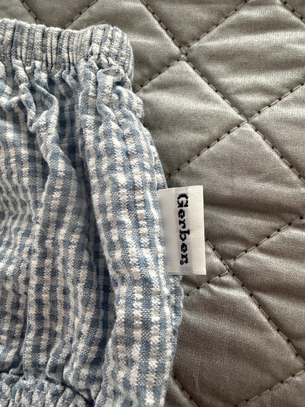 Gerber Light Blue Gingham Baby Diaper Covers - Set of 2 (3-6 and 6 months) - Picture 2 of 3